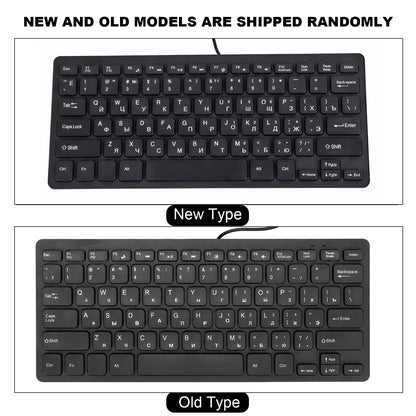 78 Keys Russian French German Keyboard Ergonomic Design UltraThin Mini Durable USB Wired Mechanical Keyboard for PC Laptops