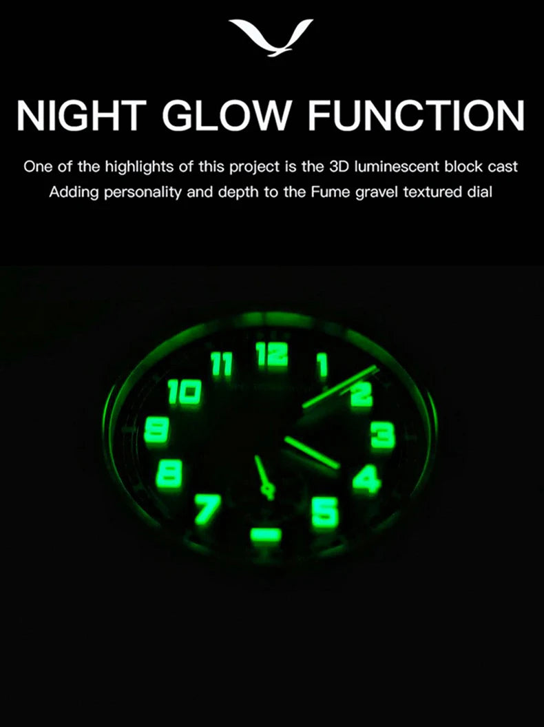 Specht & Söhne New Automatic Mechanical Wristwatches For Men Japan C3 Luminous Sapphire Crystal Sports Watch ﻿5Bar Waterproof