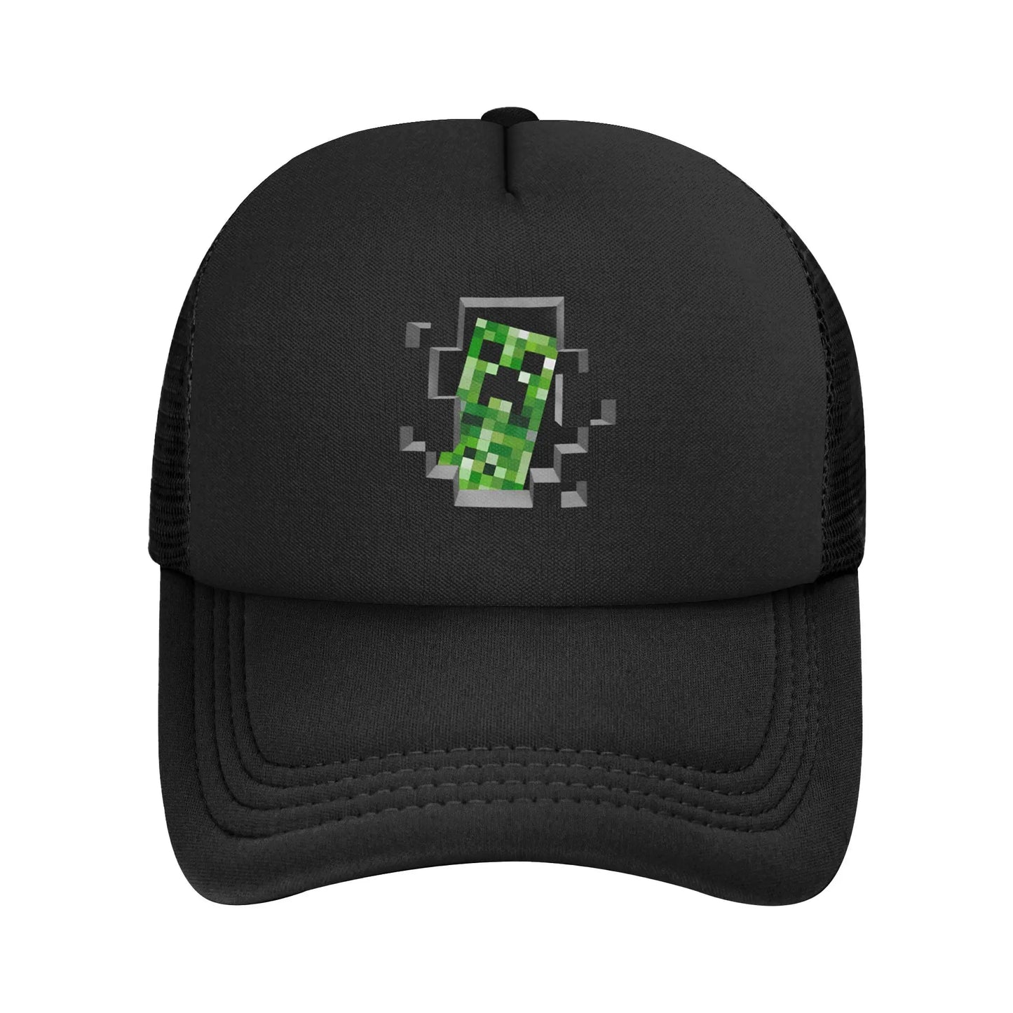 Adult Creepers Big Face Videogame  Trucker Cap Mesh Baseball Cap Polyester Hat Sun Hat Adjustable Racing Cap Summer