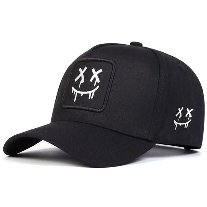 Cappellini da baseball unisex XX con ricamo a faccina sorridente, per primavera e autunno, da esterno, casual, regolabili, cappellino parasole, cappellino sportivo