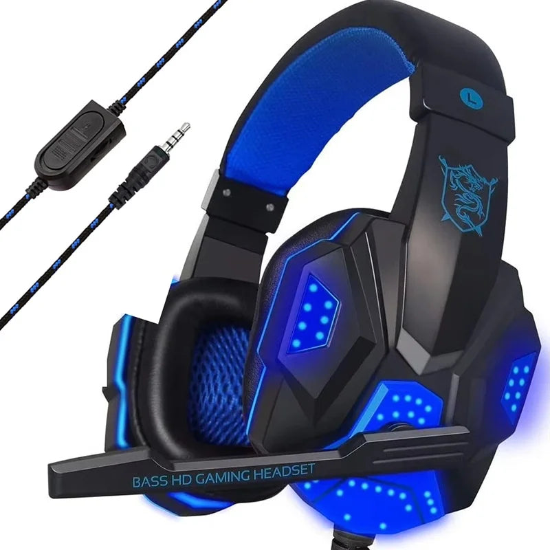 3.5mm Wired Headset Gaming Headset 120° Adjustable Gamer Headset With Noise Cancelling Microphone For PS4/PS5/Xbox/Smartphone/PC