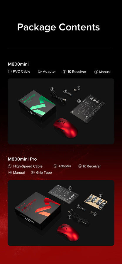 Delux M800mini Wireless Gaming Mouse 46g Lightweight PAW3395 Sensor 26000 DPI, 1000Hz Polling Rate Gaming Mouse for PC Gamer