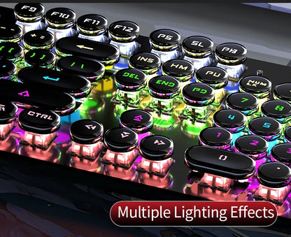 Punk Style 104-Key RGB Backlit Wired Mechanical Keyboard – Hot-Swappable Switches, for PC, Mac & Laptop Gamers