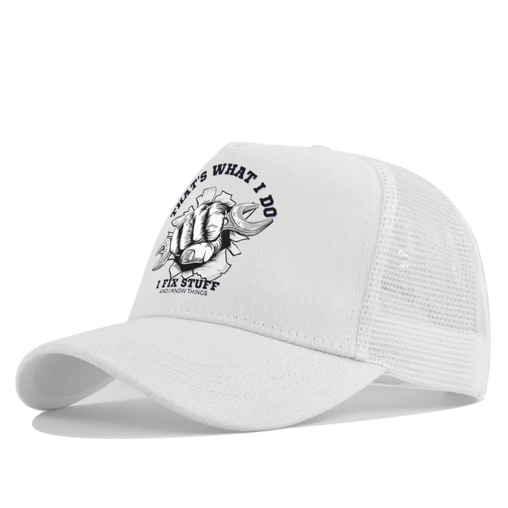 Modebaseballkasket i printet, åndbart net til forår/sommer – Gorras med personligt logo til mænd, kvinder og par – Visirhat, casquette