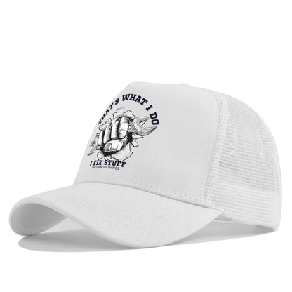 Modebaseballkasket i printet, åndbart net til forår/sommer – Gorras med personligt logo til mænd, kvinder og par – Visirhat, casquette