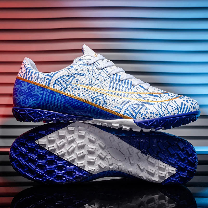 Low-top, studded soccer shoes, unisex, TF and FG, slip-resistant and wear-resistant, available in 4 colors to choose from.