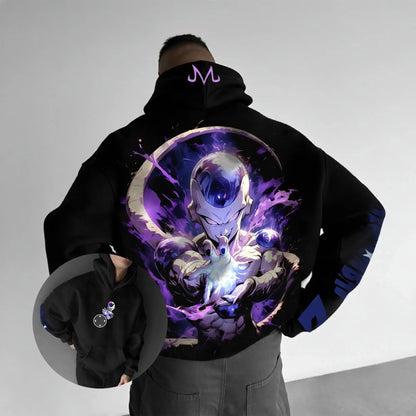 Sweatshirt com capuz Dragon Ball Frieza anime para homem e mulher, hoodie pullover casual streetwear com estampado gráfico, top de moda para primavera e outono