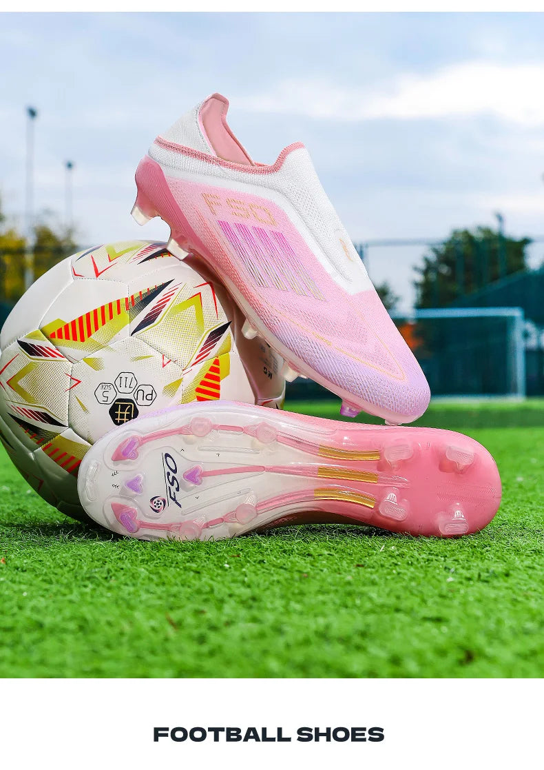 Men Soccer Shoes Training Football Boots Indoor Sneakers TF Long Spikes Match Futsal Ultralight Breathable Cleats Drop Shipping