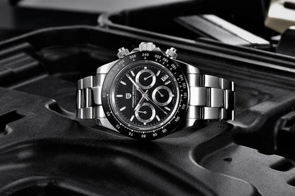 Zegarek męski PAGANI DESIGN – model z kolorowymi tarczami, luksusowy zegarek kwarcowy na rękę, chronograf wyposażony w mechanizm
