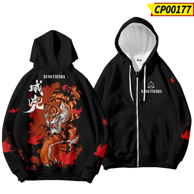 3D print majice s kapuljačom za Kinesku novu godinu za muškarce i djecu, modni dragon grafički sweatshirts, cool streetwear hoody top
