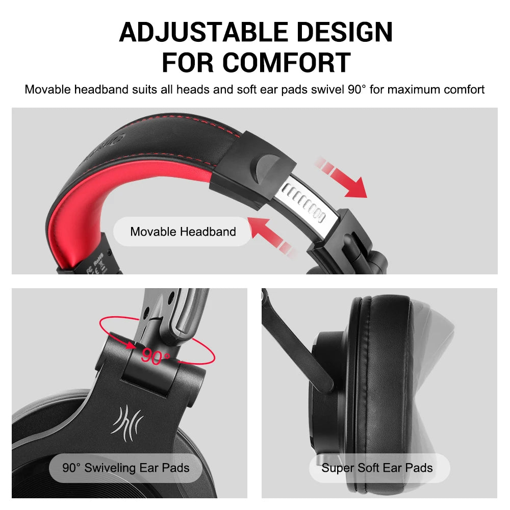 OneOdio Wired Over-Ear DJ Studio Headphones with Microphone – 40mm Driver Mixing & Monitoring Headset for Gaming & Recording