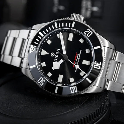 THORN 39mm Titanium Watch Men Homage Vintage PT5000 Movement Automatic Sapphire Crystal C3 Super Luminous 200M Waterproof Watch
