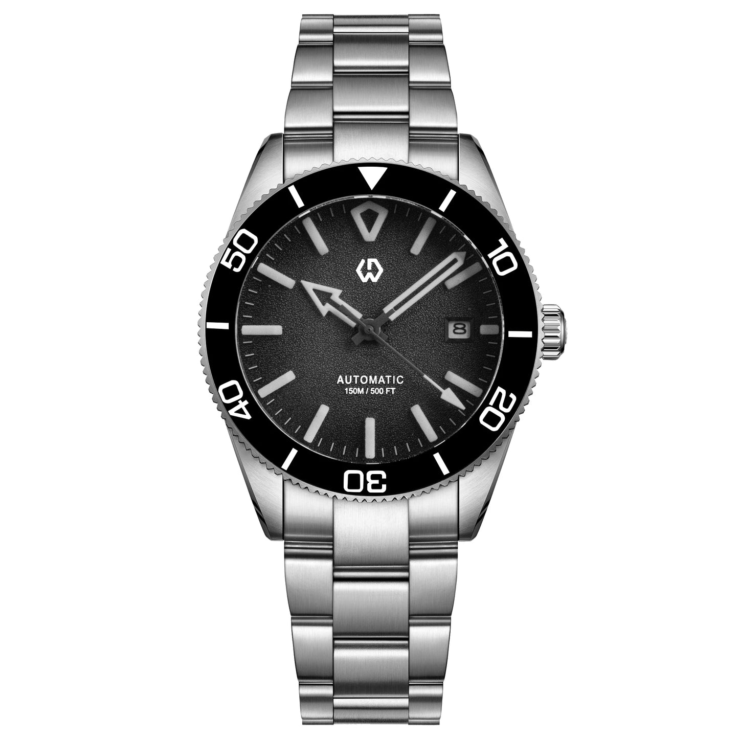 Upgraded Model Men's Automatic Watch Mechanical 3D Dimensional Luminous Watch Needle Ceramic Bezel 150 Meters Waterproof Diving