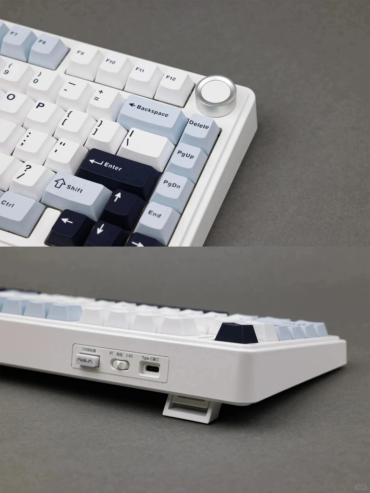AULA F75 Game Mechanical Keyboard RGB Light 2.4G /BT5.0/Wired Tri-Mode Gasket Structure 75% Customized Gradient Grey Keyboard