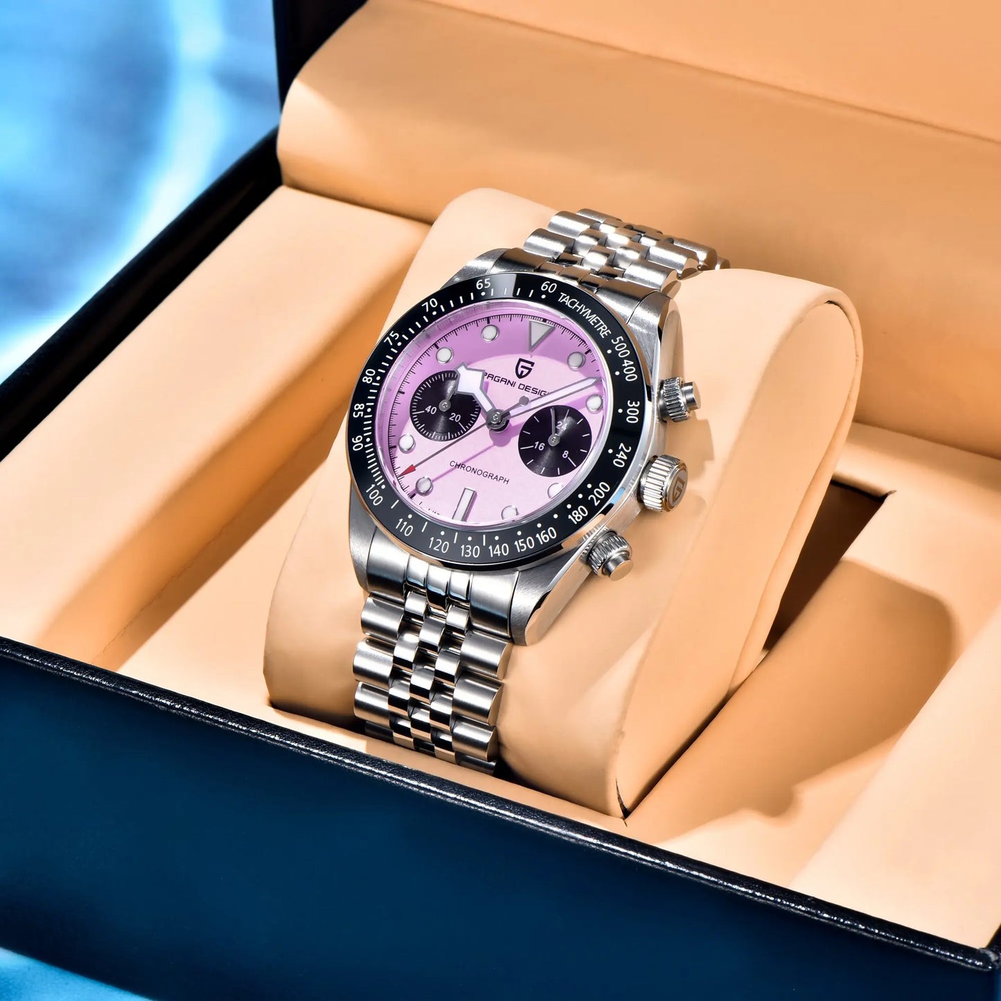 PAGANI DESIGN Trend Luxury Men Quartz Watch Elegant Business Stainless Steel Sapphire Tachometer Luminous 100m Dive Chronograph