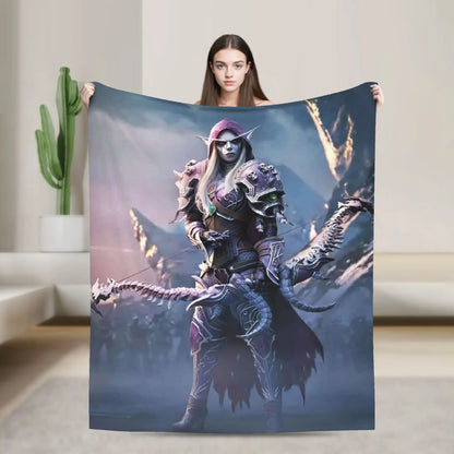 Warm BlanketStudents Travel World of Warcraft  Sylvanas Windrunner Throw Blanket  Flannel Bedspread For Home Decor Bed Cover