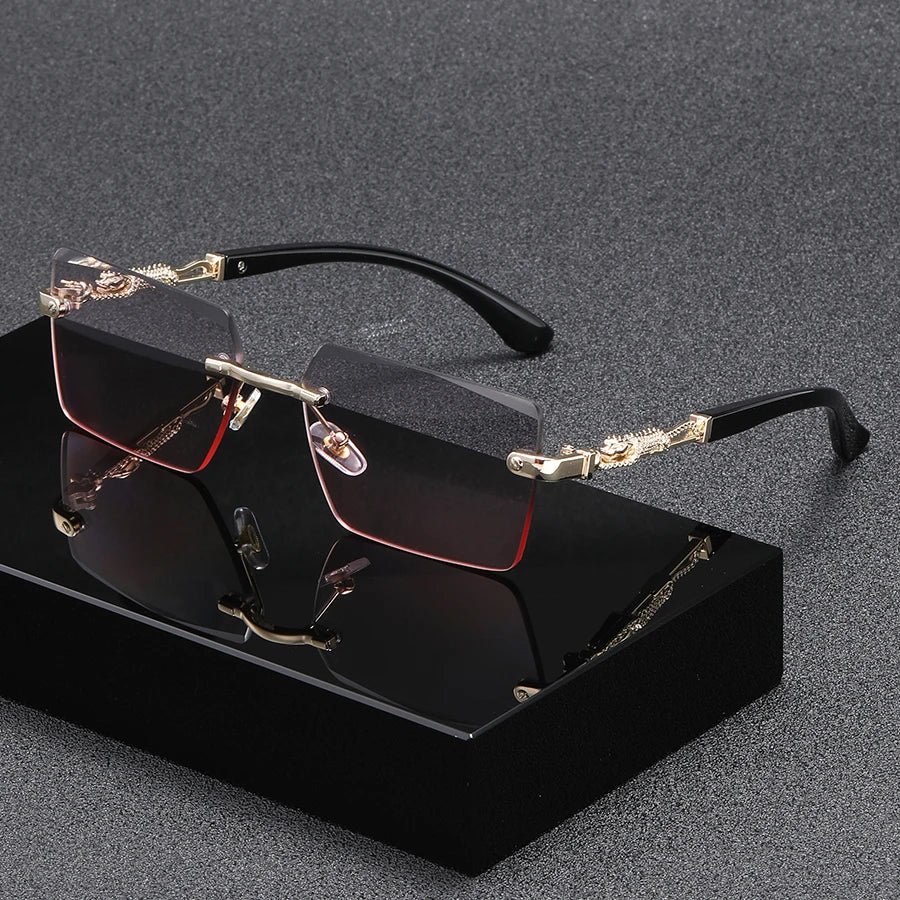 Men's and women's frameless personalized trend fashion glasses suitable for parties, gatherings, and holiday gifts