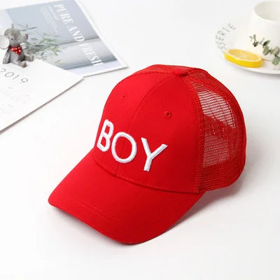 Summer autumn Kid Boy Cartoon Letter Embroidered Baseabll Caps Children Girls Outdoor Leisure Mesh Sport hats