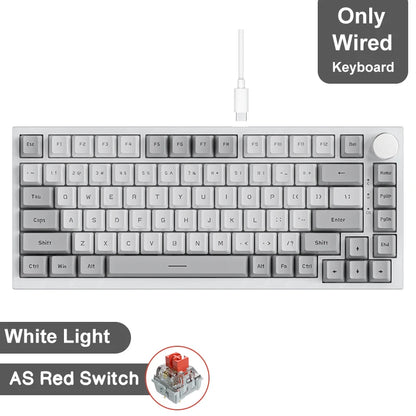 AJAZZ AK820 Pro Gaming Mechanical Keyboard 75% Wireless Bluetooth RGB Hot-Swappable Mechanical Keyboard with Volume Knob for PC, Mac & Laptop