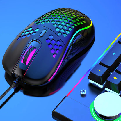 VAORLO USB Wired Gaming Mouse 7200DPI Adjustable Optical Gaming Mouse with RGB Lighting, Ergonomic Mechanical Gaming Mouse for PC, Laptop & Office