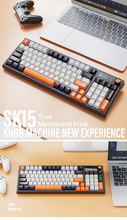 SMAILWOL SK15 Wired mechanical keyboard Hot plug support Arabic Russian Korean Thai Spanish E-sports games