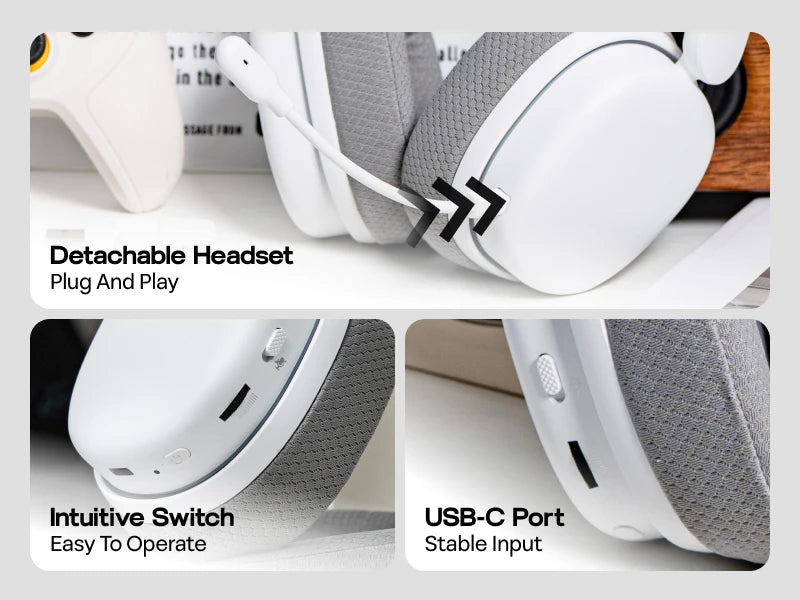 AULA G7 Pro Gaming Headset 7.1 Surround Sound Wireless Bluetooth 5.3 Headphones with Noise Cancelling Mic for PS5/PS4/PC/Switch