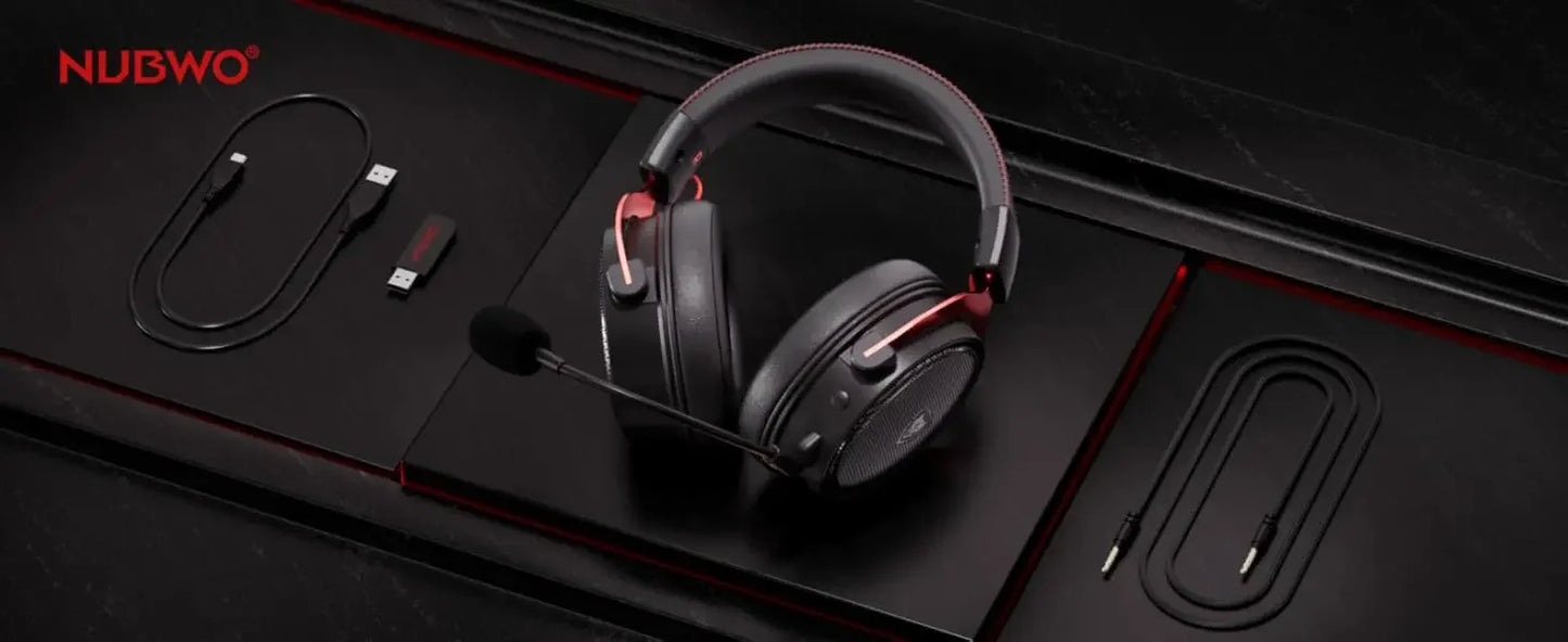 NUBWO G07 Wireless Gaming Headset for PC, PS4, PS Gaming Headphones with Fixed Mic 2.4GHz Ultra-Low Latency Noise Cancelling MIC