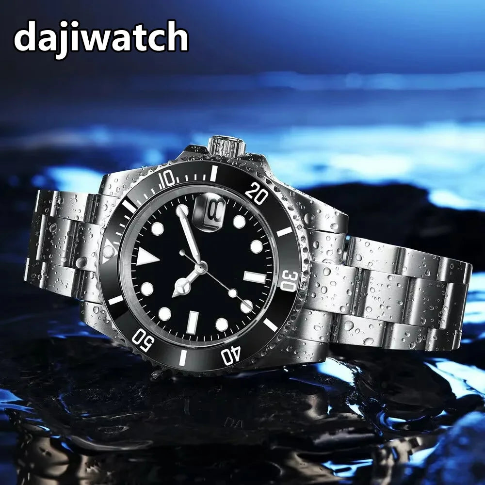 DIY Custom Automatic Watch Logo For Man High Quality NH35 Diving Mechanical Watches Sapphire Waterproof Ceramic Bezel 120 Click