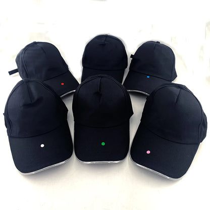 Cappello per adulti con LED e fibra ottica, cappellino alla moda, cappello di tendenza per discoteca, concerti, balli in maschera, eventi all’aperto e divertimento, cappello rap estivo