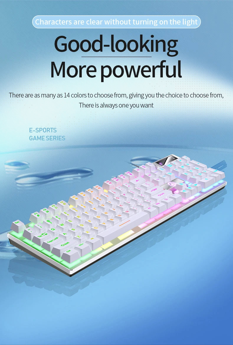 YINDIAO Wired USB Gaming Keyboard with Backlight, 104-Key Ergonomic Gaming Keyboard for PC, Laptop & Desktop, RGB Gamer Keyboard for Office & Gaming