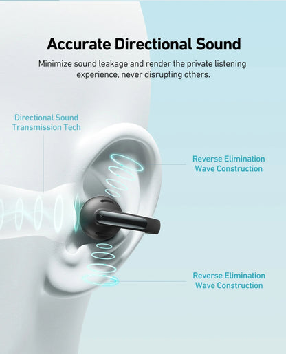 Baseus Bowie MC1 Ear Clip Wireless Earphones Bluetooth 5.4 Open-Ear Clip-On Sports Earbuds IP57 Waterproof AI Bass Ear Clip Headphones