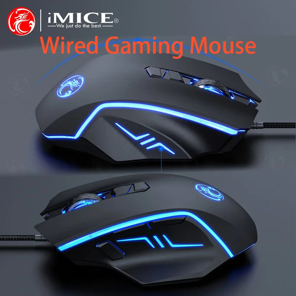 USB Wired Optical Gaming Mouse, 7200 DPI Ergonomic Gaming Mouse with 6 Programmable Buttons for PC, Laptop & Desktop Gaming