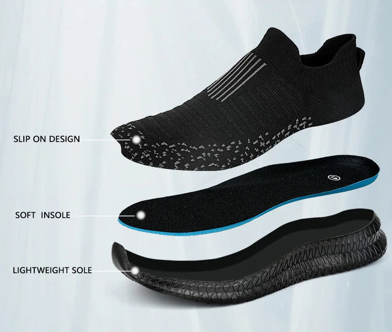 Men Shoes Breathable Men's Sneakers Comfortable Running Shoes Tenis Outdoor Slip On Walking Sneakers Sock Jogging Shoes