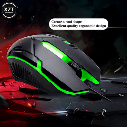 USB Wired Mini Gaming Mouse 1000 DPI Optical RGB Mouse with 3 Buttons, USB Wired Gaming Mouse for PC Desktop Laptop Computer Gamer