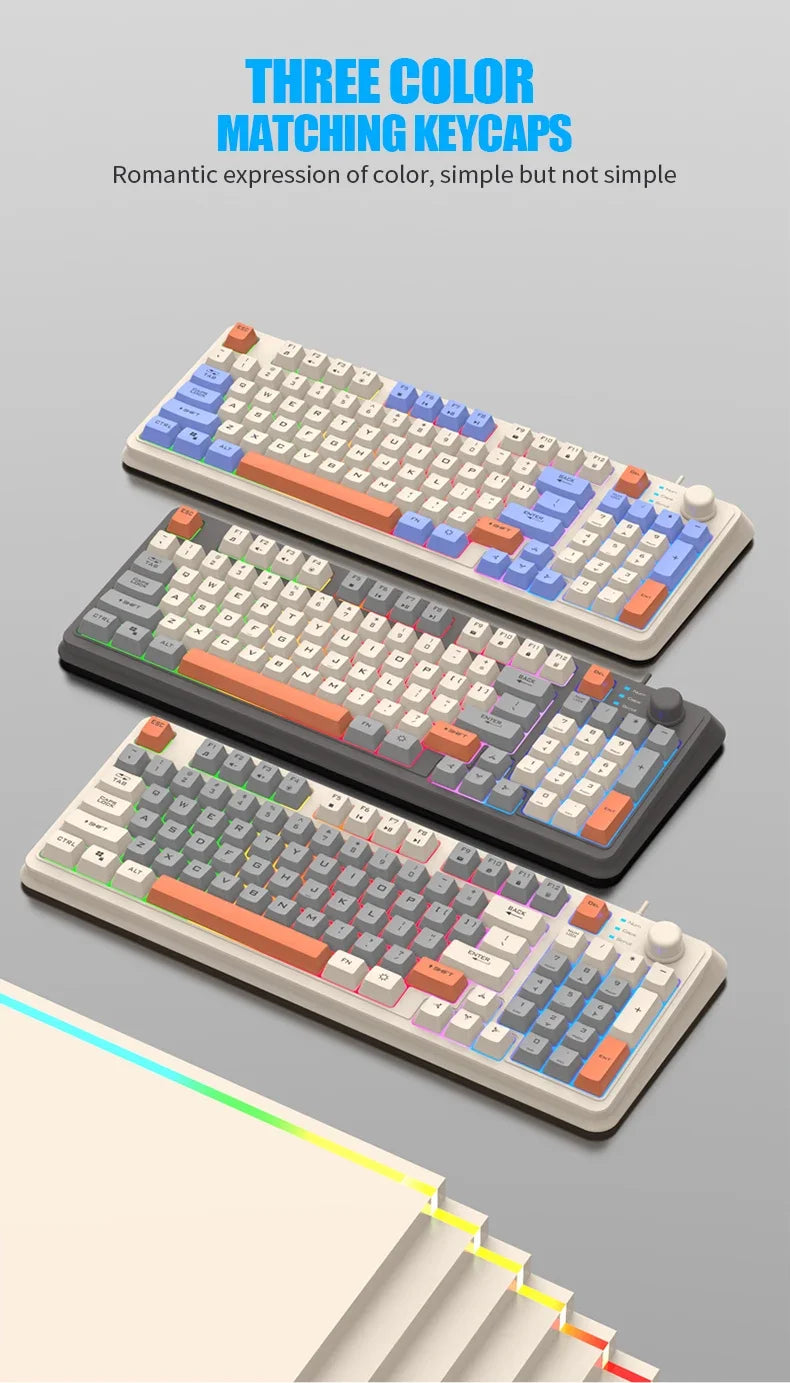 K82 Gaming Gaming Keyboard Glows Wired USB Desktop PC/Notebook Available 19-key punchless knob to adjust volume