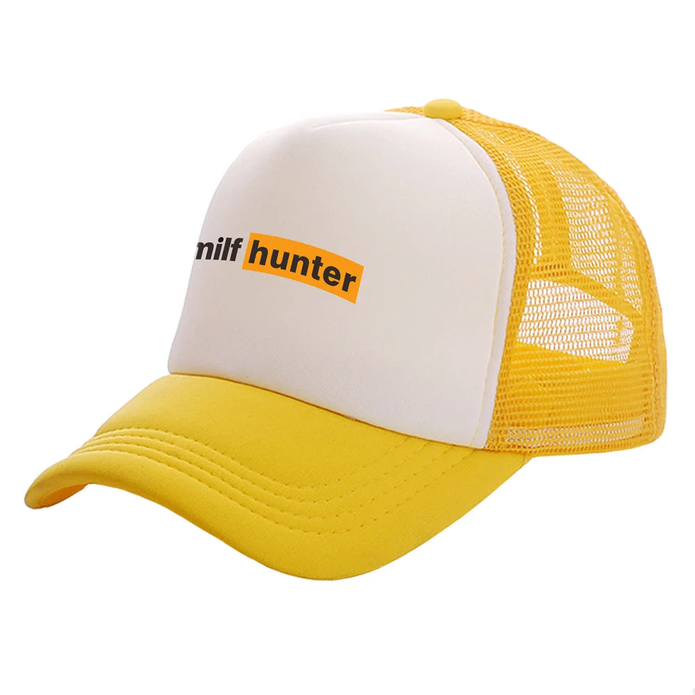Milf Hunter Trucker Caps Fashion Cool Milf Hunter Hats Baseball Cap Summer Outdoor Sun Mesh Caps MZ-506