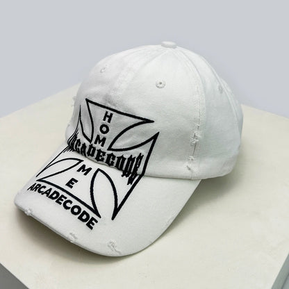 New Unisex Broken Style Bull's-eye Cross Embroidery Baseball Hats Sunshade Personal Versatile Peaked Caps Street Fashion Hip Hop