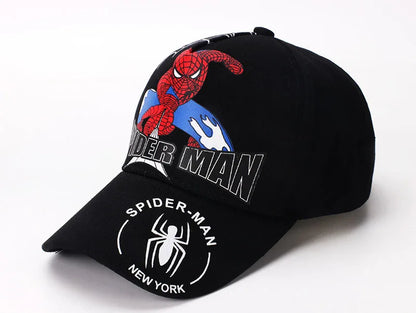 Figurka z anime Marvela Spider-Man – czapka z daszkiem z motywem kreskówkowym, bawełna i poliester, czapka z daszkiem dla chłopców i dziewcząt, akcesoria do nakryć głowy, prezent urodzinowy dla dzieci
