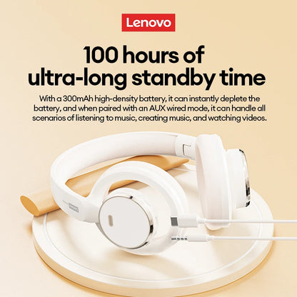 Choice Lenovo Gaming Headset Wireless Bluetooth 6.0 Earphones Foldable Sport Over Ear Headphone with HD Mic Gifts LS116