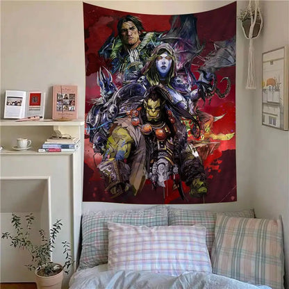 Hot Game World Of Warcraft Printed Large Wall Tapestry Cheap Hippie Wall Hanging Bohemian Wall Tapestries Mandala Home Decor