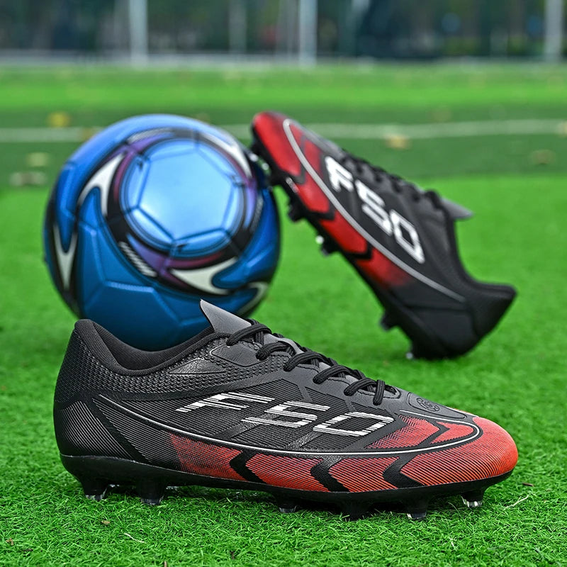 Nouvelles chaussures de football pour hommes, chaussures de sport respirantes, antidérapantes, de haute qualité, chaussures de football pour match en plein air, futsal, haute cheville, ultralégères