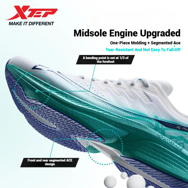 Xtep One Piece Model 3.0 Women Running Shoes 2025 Spring Comfortable Stability Cushion Rebound Racing Soft Sneakers 875218110031