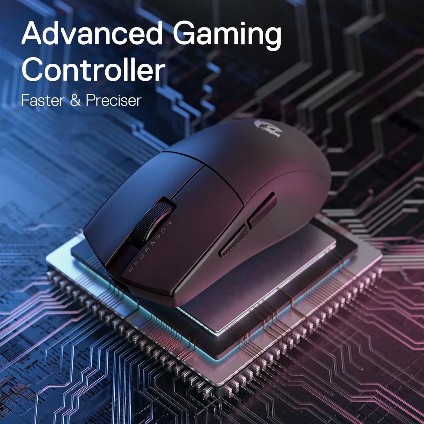 Mouse da gaming wireless Redragon M916, ultraleggero 49G, 8K DPI, 2.4G, con struttura ergonomica a presa naturale