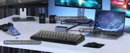 EPOMAKER X AULA F75 MAX Compact 75% ANSI Layout Wired/Bluetooth/2.4GHz Wireless Mechanical Keyboard with TFT Screen and a Knob