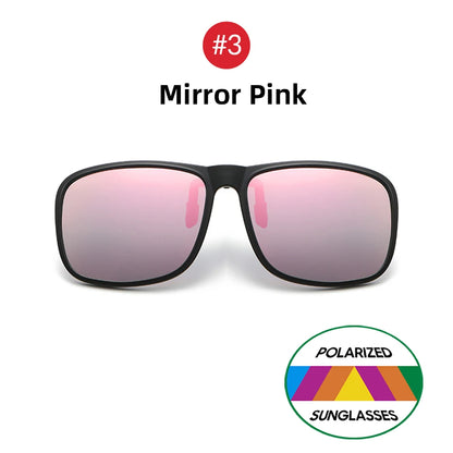 VIVIBEE Polarized Flip Up Clip On Sunglasses for Driving Dark UV400 Photochromic Anti Glare Lens Sun Glasses Car Driver