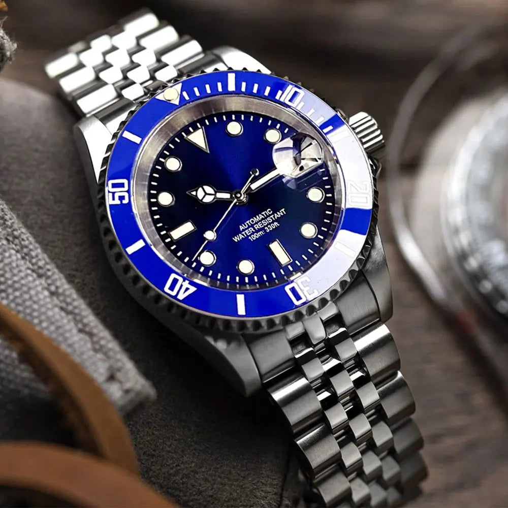 200m Waterproof Miyota8215 Automatic Men Watch Diver Watches 40mm Mechanical Movement Luminous Jubilee Strap Glide Lock Buckle