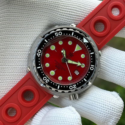 STEELDIVE Popular SD1975 47.5MM Case Red Dial 300M Waterproof AR Sapphire Glass Tuna Dive Mens  NH35 Automatic Watches for You