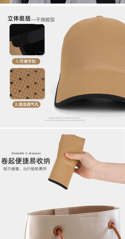 Seamless Baseball Cap for Men Quick Drying Packable Sports Hat Outdoor Fishing Climbing Sport Lightweight Visor Cap Sun Hat