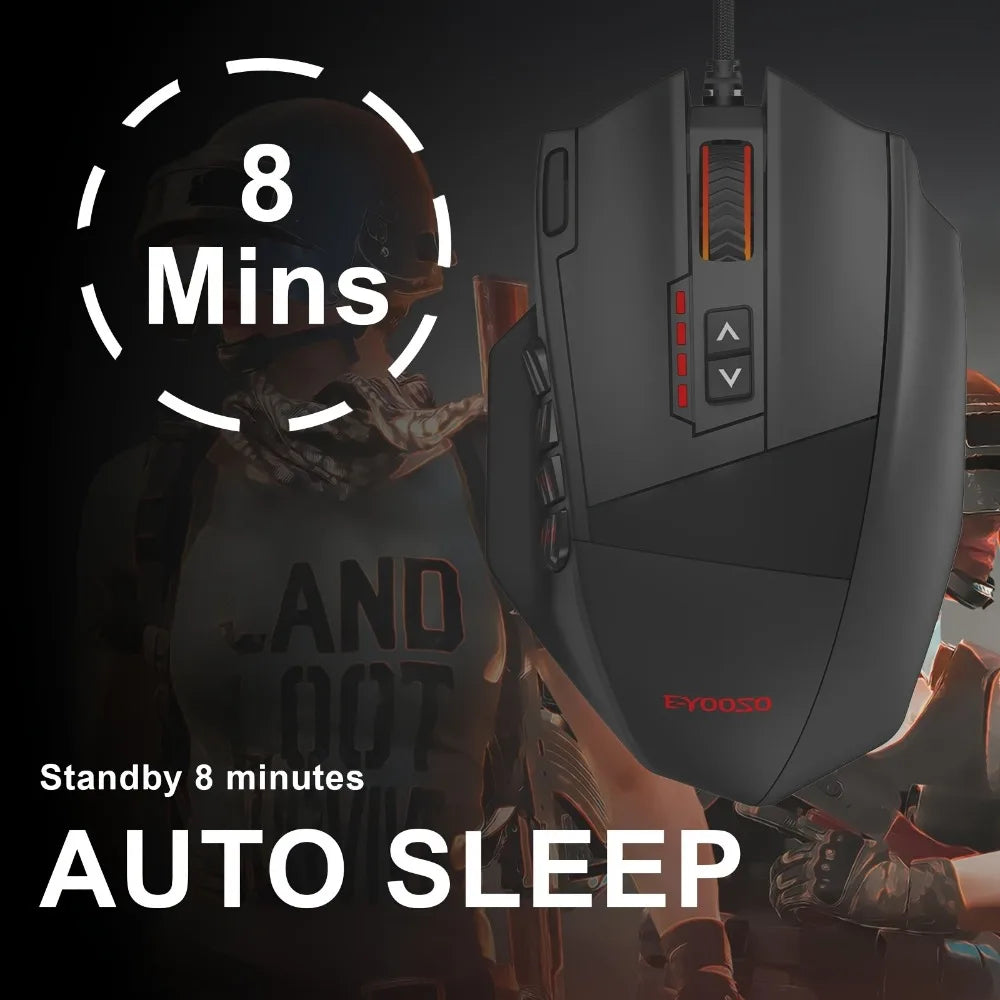 E-YOOSO X-39 Programmable Gaming Mouse RGB Wired Mouse with 17 Buttons, Adjustable DPI, Removable Weights, Ergonomic Gaming Mouse for PC