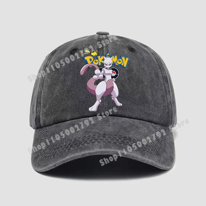 Pokémonové baseballové čepice Pikachu Kawaii Anime postavičky Sluneční klobouky Letní outdoorové sluneční klobouky pro rodiče a děti Módní kšiltovka s kachním jazykem Dárek